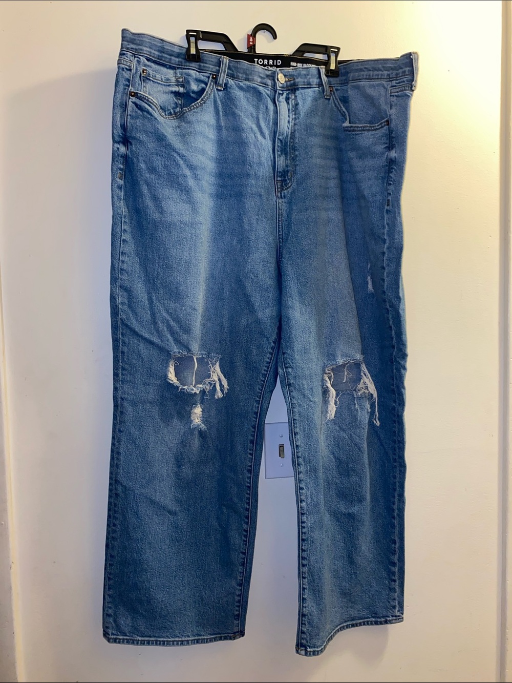 Torrid #feelthefit High-Rise Baggy Straight Leg Distressed Jeans Size 26R
